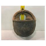 Carved Clay Vessel with Rope Handle