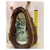 Horse Collar Mirror with Brass Trim