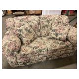 Floral Upholstered Double Recliner Sofa