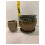 Two Ceramic Plant Pots with Drainage Holes