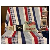 Patriotic Quilt and Decorative Pillows Set