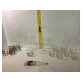 Glassware Set, 14 Glasses and Bottle Display