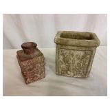 Decorative Stone Planter and Vase