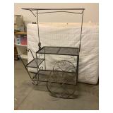 Metal Garden Flower Cart With Wheels