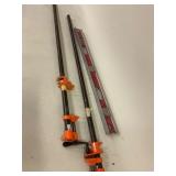 2 Four-Foot Pipe Clamps and Level