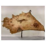 Painted Rawhide with Deer Motif