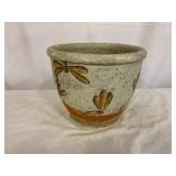 Terracotta Planter with Leaf Motif