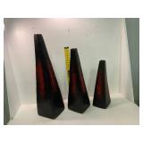3 Triangular Decorative Sculptures