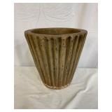 Fluted Concrete Planter, Round
