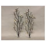 43x15 Metal Wall Hangings with Shell Accents
