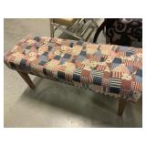 Patchwork Flag Upholstered Bench