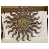 Large Metal Sun Wall Sculpture