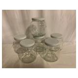 6 Clear Glass Jars with Lids