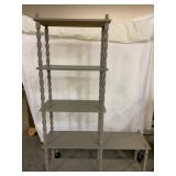 Gray Wood Shelf Unit with Turned Legs