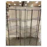 Three 5 ft Metal Shelving Units