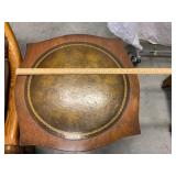 Mahogany End Table with Leather Inlay