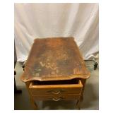 Two Wooden Side Tables with Drawers