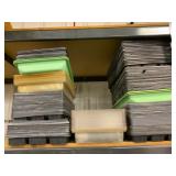 Stacked Plastic Storage Trays and Pallets