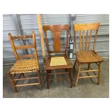 Three Wooden Dining Chairs