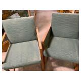 Four Upholstered Wood Frame Chairs