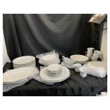 Porcelain Dinnerware Set with Gold Trim