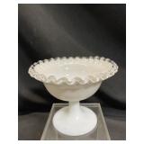 VTG Fenton  ï¿½Silver Crest ï¿½  Milk Glass Compote
