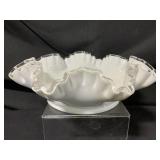 VTG Fenton Silver Crest Milk Glass Dish