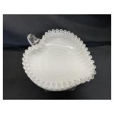 VTG Fenton Silver Crest Heart Shaped Candy Dish