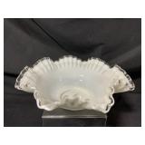 VTG Fenton Silver Crest Ruffled Edge Bowl