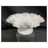 VTG Fenton, Silver Crest, Milk Glass Footed Bowl
