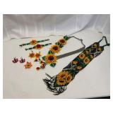 Handmade Huichol Beaded Jewelry Set