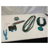 Faux Turquoise Jewelry and Beaded Accessories