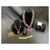 Gold Toned Jewelry in Purple Tones