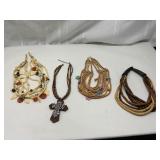 Four Multi-Strand Beaded Necklaces