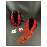 Red Necklaces and Earrings