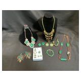 Green Tones Costume Jewelry Collection