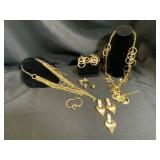 Gold-Toned Jewelry Set with Earrings, Necklaces, a
