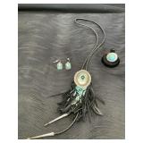 Turquoise & Silver-toned Jewelry Lot