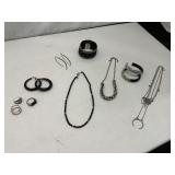 Jewelry Lot with Necklaces, Rings, and Bangles