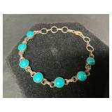 Handmade Turquoise Cabochons Bracelet