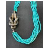 Navajo Turquoise Necklace w/Sterling Silver Knot