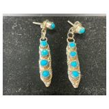 Sterling Silver Earrings with Turquoise