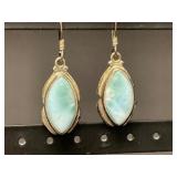 Vintage Sterling Silver Larimar Earrings