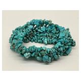 Turquoise Nugget Bracelet on Elastic