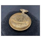 Gilded Pocket Watch with Engraved Scenes