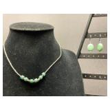 Turquoise & Liquid Silver Necklace with Faux Turqu