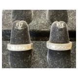 2-Vintage .925 Sterling Silver CZ Rings