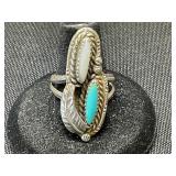 Navajo Turquoise & Mother of Pearl Ring