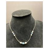 Native American Liquid Silver Necklace/ Blue Lapis