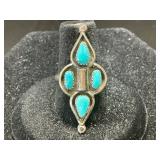 Turquoise and Sterling Silver Ring, Size 6.5